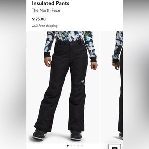 North Face girls ski or, snowboard pants